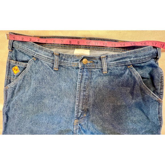 Saf-Tech Flame Resistant Carpenter Jeans HRC2 Blue Straight Leg Cotton 36x30 EUC - Picture 14 of 16